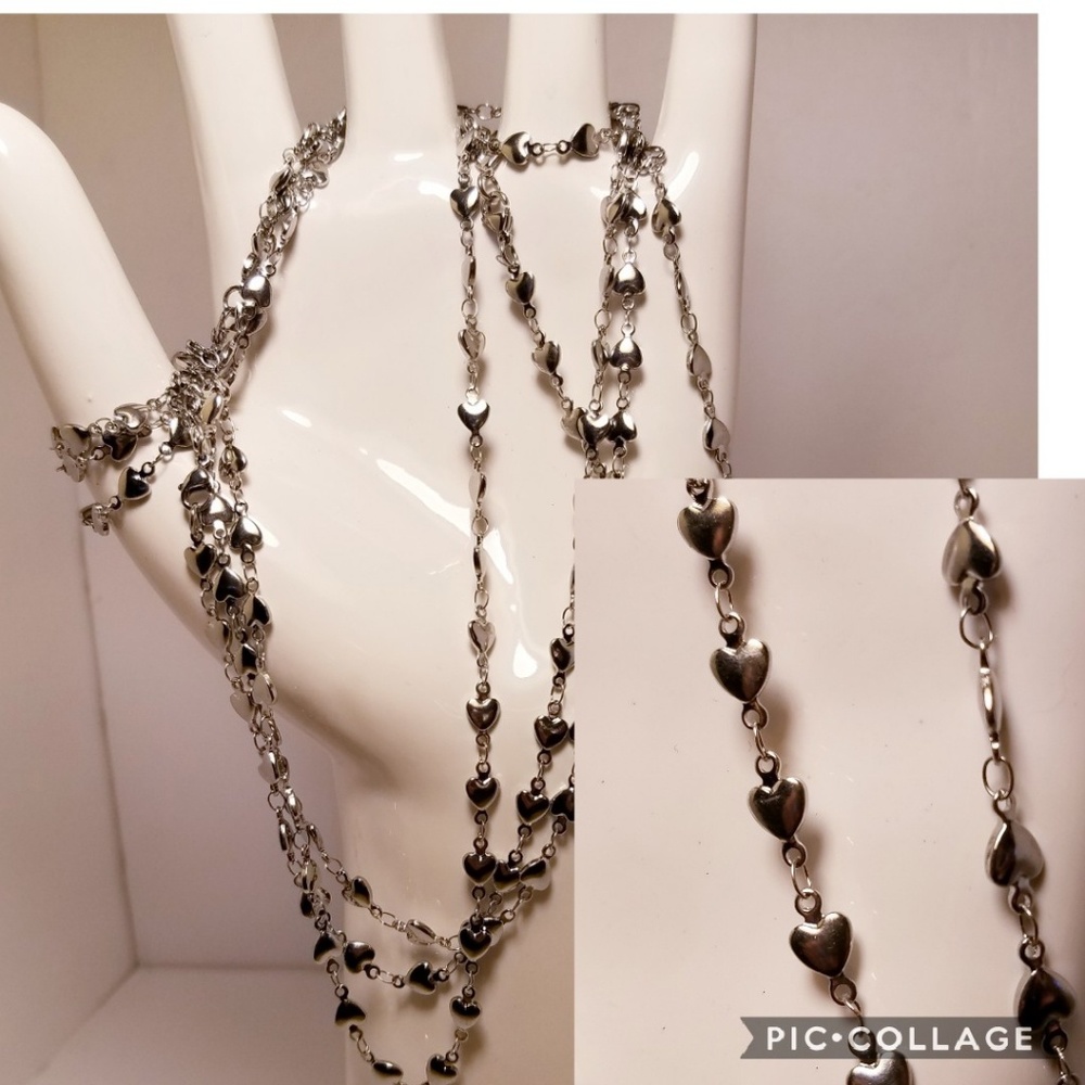 Stainless steel heart chain